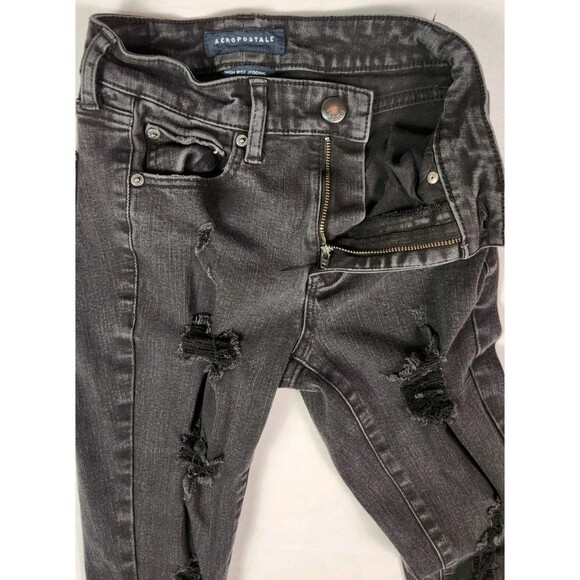 Aeropostale Skinny Jeans Womens Size 0 Black - Picture 1 of 8
